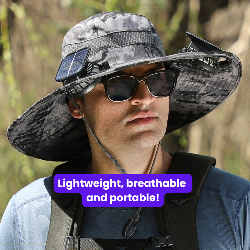 Solar Fan Sun Hat - Ultimate Outdoor Hat for Dads, Husbands and Fishermen