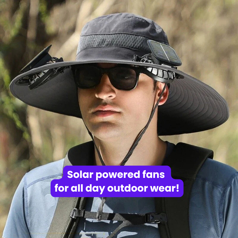 Solar Fan Sun Hat - Ultimate Outdoor Hat for Dads, Husbands and Fishermen